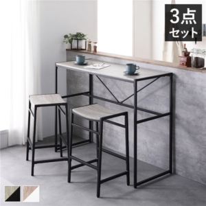 カウンターセット 3点セット カウンターテーブル 幅110cm カウンター 2脚 ヴィンテージ スチール インテリア家具 組立品