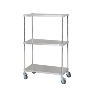 ステンレス シェルフ ワゴン H120cm 3段 キャスター付き 日本製 耐錆 耐薬性 耐久性 冷蔵 冷凍 高温多湿対応 組立式