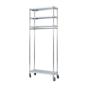 収納棚 4段 H220cm 日本製 キャスター付き 耐熱 耐食 長期耐久性 ガルバリウム鋼板製 ガルバシェルフハンガー 組立式