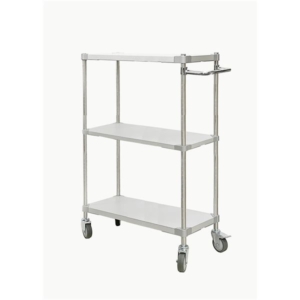 ガルバシェルフワゴン 3段 ポール 1200 シルバー 取っ手付き 日本製 キャスター付き ガルバ シェルフ ワゴン 組立式