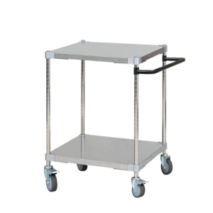 ステンレスシェルフワゴン 2段 キャスター 700 取っ手付き 日本製 ステンレス シェルフ ワゴン 組立式 代引不可