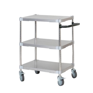 ステンレスシェルフワゴン 3段 キャスター 700 取っ手付き 日本製 ステンレス シェルフ ワゴン 組立式