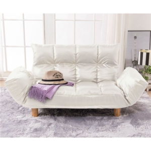 ふかふか ソファ レザー調 肘付 コンパクト 脚付 リクライニング フロアソファ ローソファ LIRAKU