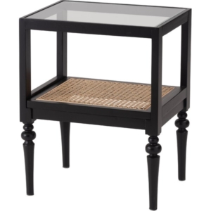 サイドテーブル 木製 強化ガラス インテリア家具 収納棚 置台 リビング家具