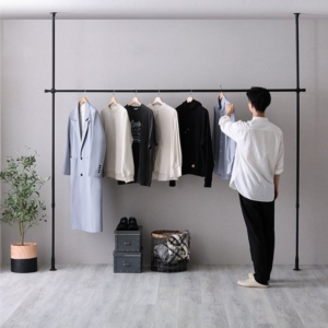 つっぱりハンガーラック 1段 代引不可