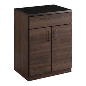 日本製 特殊鋼板を使ったキッチンカウンター 扉収納 約60cm ウォールナット 代引不可