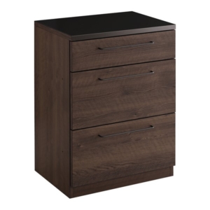 日本製 特殊鋼板を使ったキッチンカウンター 引き出し収納 約60cm ウォールナット 代引不可