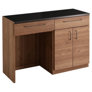 日本製 特殊鋼板を使った組み合わせキッチンカウンター 約120cm 扉収納+ゴミ箱上カウンター 代引不可