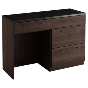 日本製 特殊鋼板を使った組み合わせキッチンカウンター 約120cm 引き出し収納+ゴミ箱上カウンター ウォールナット 代引不可