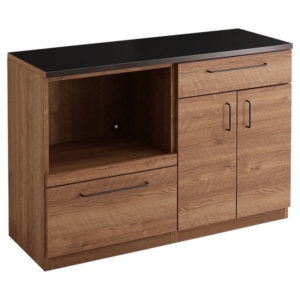 日本製 特殊鋼板を使った組み合わせキッチンカウンター 約120cm オープン収納+扉収納 代引不可