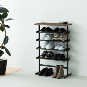 2個セット ワンタッチ式可動棚ラック フィット(ウッド/) マルチラック 収納 韓国インテリア シェルフ スリム ヴィンテージ 玄関収納 キッチンラック シューズラック 業務用 NK-7501 組立品