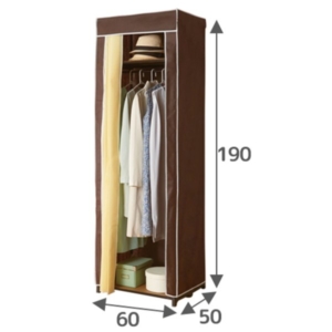 サイズが選べるカバー付クローゼットハンガー ・上下棚 組立式