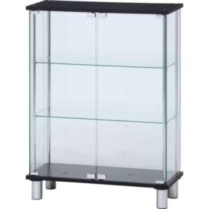 ガラスディスプレイケース3段 ワイド BK 組立品 代引不可