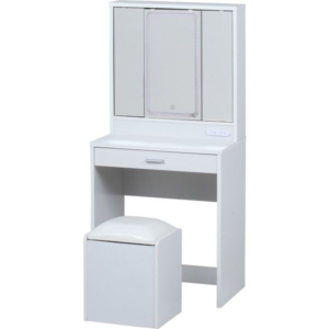 三面鏡ドレッサー WH EDライト付き 組立品 代引不可