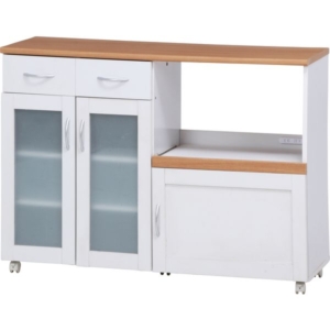 キッチンカウンター 約120cm幅 WH NA ナチュラル 組立品 代引不可