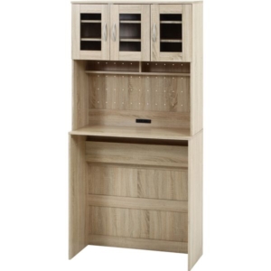 ゴミ箱上キャビネット 約90cm幅 オーク 組立品 代引不可