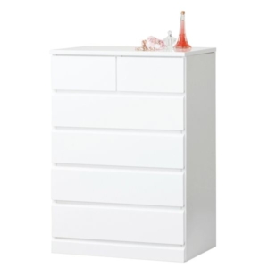 シンプルハイチェスト/収納タンス 5段 『シャイン』 スライドレール式引き出し 完成品