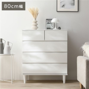 チェスト 幅80cm 脚付き 木脚 樹脂脚 着脱可 対応 スライドレール 引き出し お手入れ簡単 タンス 衣類収納