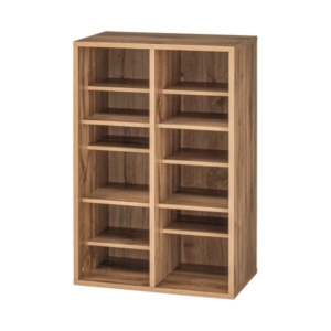 YAAZEN シューズキャビネット 2列3段 6人用 オーク CSCN-8560(OAK3D) 1台 組立式