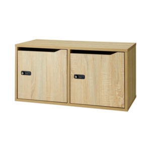 アスカ 組立式木製収納ボックス ワイド本体(扉有り) B970 1台