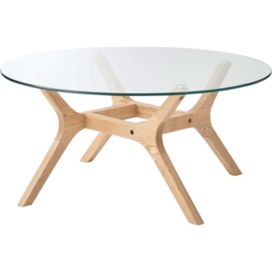 ラウンドガラステーブル (約W80 D80 H38cm) 組立式