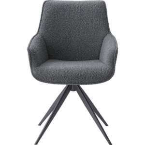 回転アームチェア ダーク （約W56.5 D64 H85.5 H48cm） 組立式