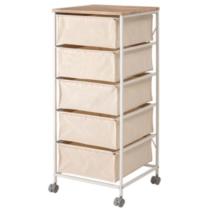 キャンバスチェスト5段 (約W43 D44 H101.5cm) 組立式