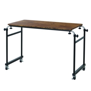 2個セット アジャストマルチテーブル ルーモ(ウッド) ベッドテーブル PCテーブル パソコンテーブル 机 デスク 昇降式 キャスター 高さ調節 伸縮式 木目 介護 在宅ワーク ヴィンテージ モダン 韓国インテリア 一人暮らし 業務用 NK-511 組立品