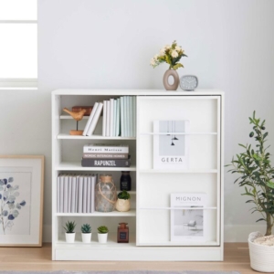 飾れるスライド本棚ラック 組立品