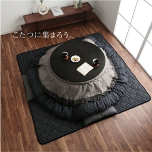 こたつ布団 掛敷セット 円形 セット しじら織り 約205cm丸 代引不可