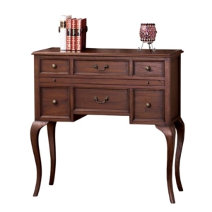 猫足コンソールチェスト/飾り棚 木製 スライドテーブル/引き出し付き 『ウェール』 アンティーク調家具 完成品