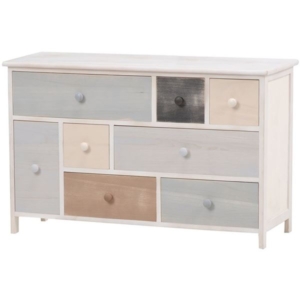 チェスト 収納棚 木製 脚付き 桐材 シャビーシック スモーキーシリーズ カラフルチェスト 代引不可