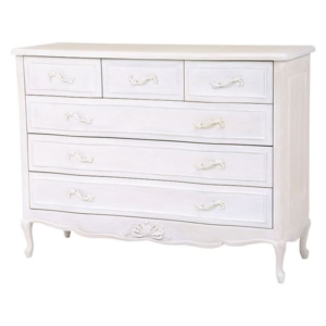 開梱設置サービス付 ワイドチェスト タンス 木製 引き出し 脚付き 姫系 ハンプトンシリーズ リビング ダイニング インテリア家具 代引不可