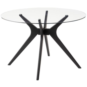 ラウンドガラステーブル 約W110 D110 H72cm 組立式 代引不可