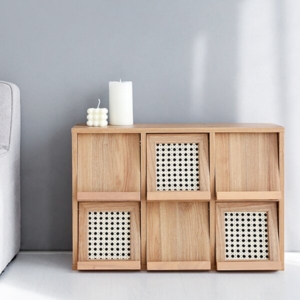 BENTANラタン調 横6枚扉 組立品