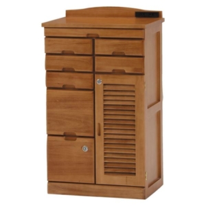 サイドボード 電話台 木製 2口コンセント 鍵付き 隠しキャスター付き 多引き出し FAX台 リビング 代引不可