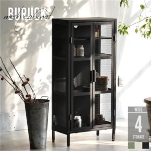 ワイドメッシュキャビネット 4段 組立品 代引不可