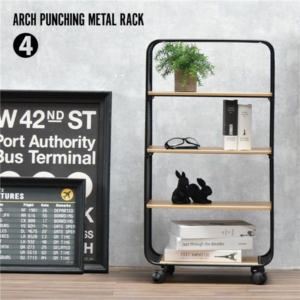 アーチパンチングメタルラック 4段 組立品 代引不可