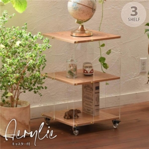 アクリルラック 3段 組立品 代引不可