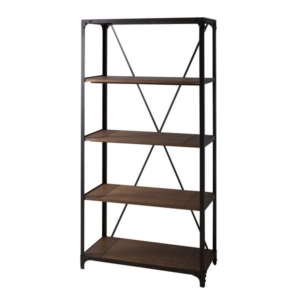 オープンラック 収納棚 幅91cm 4段 スチールフレーム アジャスター付き 木製 天然木 リビング ダイニング 代引不可