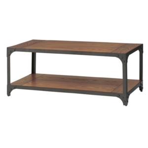 ローテーブル センターテーブル 木製 棚付き アジャスター付 スチール脚 リビング ダイニング インテリア家具