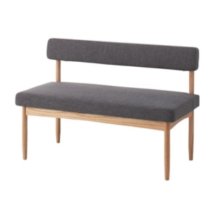 ソファー 幅約110cm 背付き 木製フレーム ファブリック座面 エコモ リビング ダイニング 代引不可