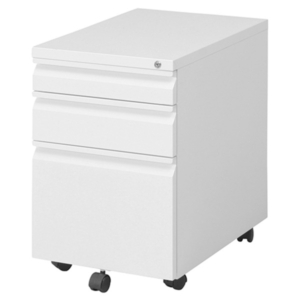 サイドチェスト 袖机 3段 ロック機能 キャスター付き スチール インキャビネット ルイン 在宅ワーク 代引不可