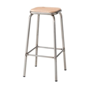 カウンターチェア ハイチェア シルバー 2脚セット 木製 アッシュ スチール リビング ダイニング 店舗 飲食店
