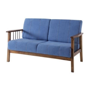 ソファー 幅138cm 肘付き 木製 フレーム ファブリック生地 デニムソファー リビング ダイニング プレゼント 代引不可