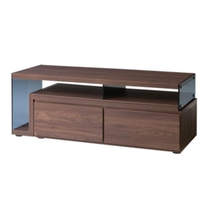 テレビボード ウォールナット 8ｍｍ強化ガラス フレキシブル テレビ台 リビング ダイニング インテリア家具