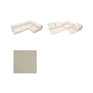 フロアソファー 3点セット スエード生地 高さ33cm 2人掛け コーナー付き 日本製 KSA-252IV 代引不可