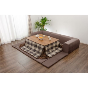 フロアソファー 折りたたみフロアマット付き 起毛生地 テクノ 約幅200cm 洗えるカバー付き 日本製 リビング 代引不可