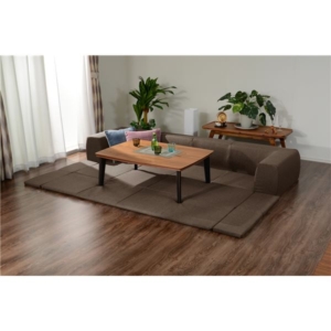 フロアソファー 折りたたみフロアマット付き 約幅250cm 洗えるカバー付き 日本製 リビング 代引不可