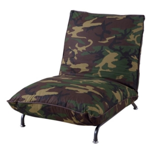 ローソファー フロアソファー 幅68cm カモフュ柄 42段階 リクライニング スチール リビング ダイニング 代引不可